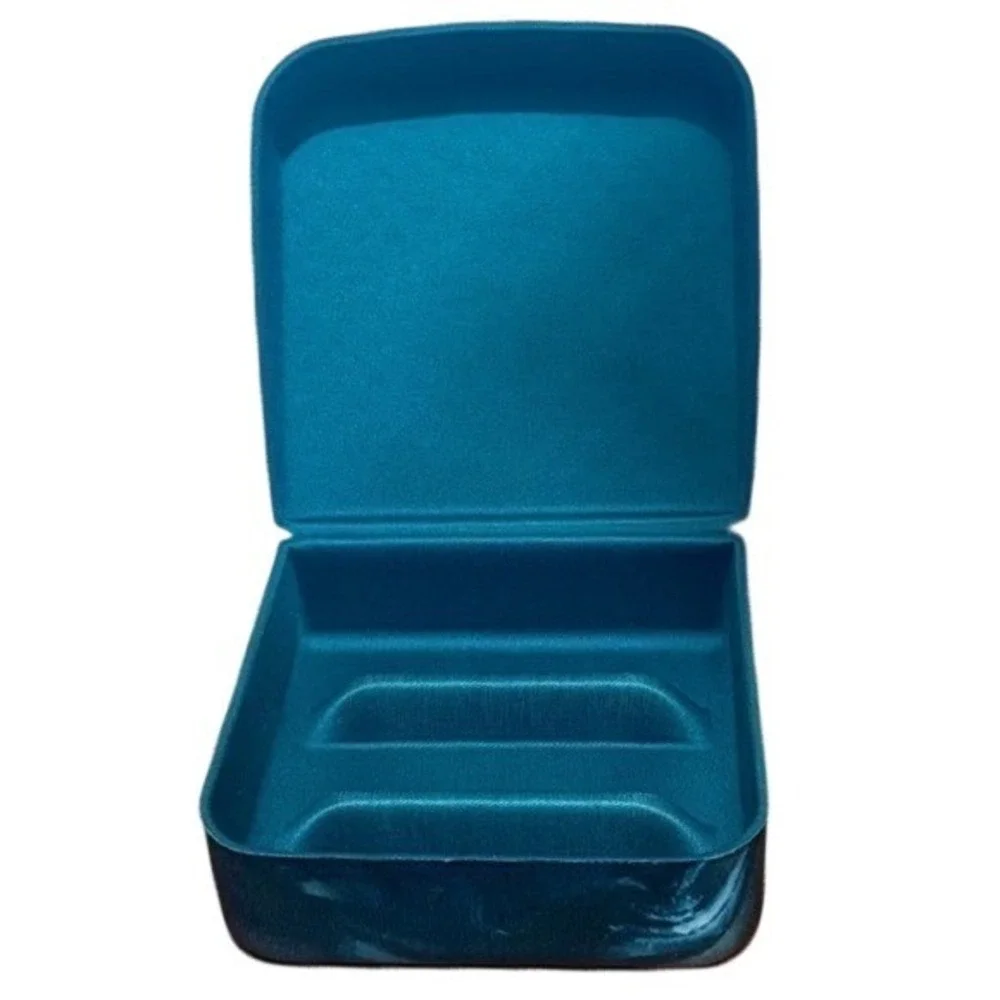 Havaianas Jewelry Case Blue Marbled Rubber Travel Organizer Storage Jewelry Box